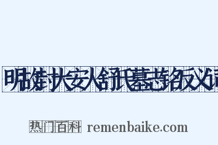 明故封大安人舒氏墓志铭反义词是什么意思的图片